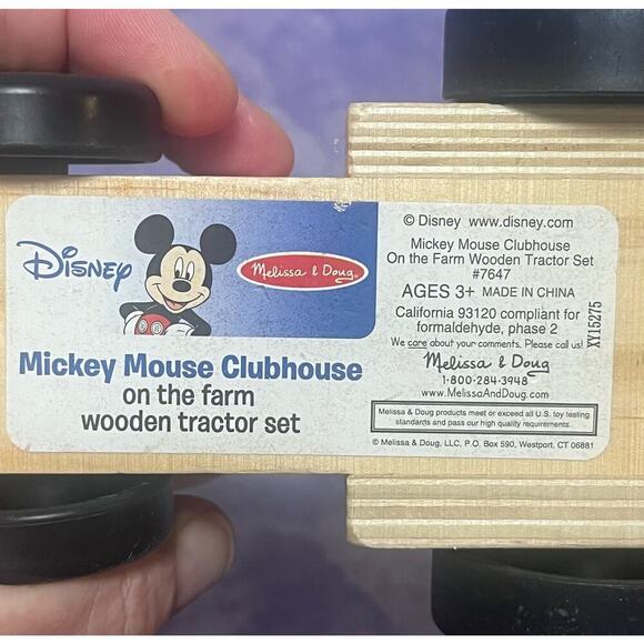 Disney Melissa & Doug Mickey Mouse Clubhouse On The Farm Wooden Tractor Set - Picture 4 of 5